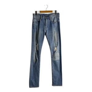Levi's 505 Women's Light Wash Slim Distressed Patchwork Denim Jeans